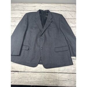 Botany 500 Men's 100% Lambswool Blue Houndstooth Blazer 50R